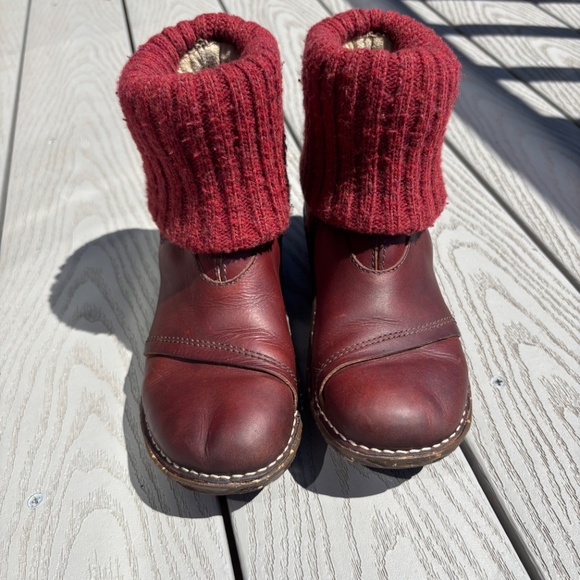 Women's El Naturalista Yggdrasil Red Leather Fold Over Sock Shoes Boots Size 6 - Picture 6 of 11